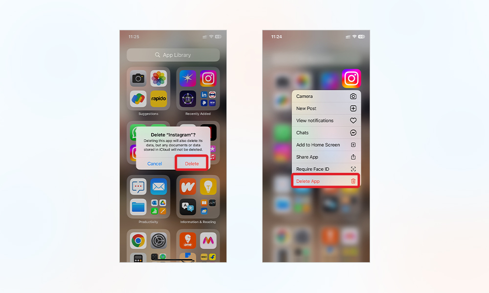 delete iphone